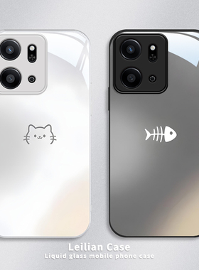 适用荣耀Play9T手机壳honor新款Play7T金属漆玻璃Play6TPro卡通创意Play5活力板Play5T pro防摔保护套ins硬壳