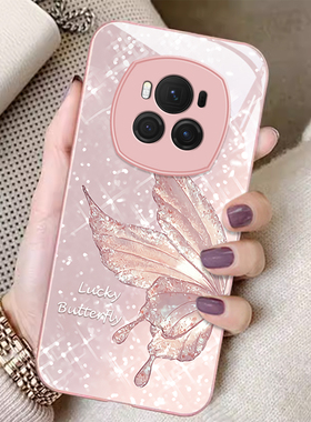 适用荣耀Magic6手机壳新款玻璃magic5Pro奢华全包ins风钻石蝴蝶4p个性女防摔保护套magic3时尚潮流高级感创意