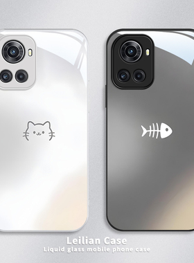 适用一加ACE手机壳ONEplus新款ACE2V金属漆玻璃ACE3猫咪ACE5Pro鱼骨头ACE竞速版V简约创意防摔保护套不会撞壳