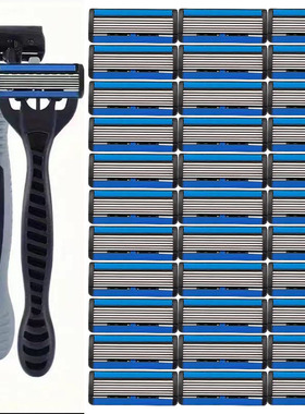 6-Layer Razor For Men手动刮胡刀六层刀片男士剃须刮毛刀头刮脸