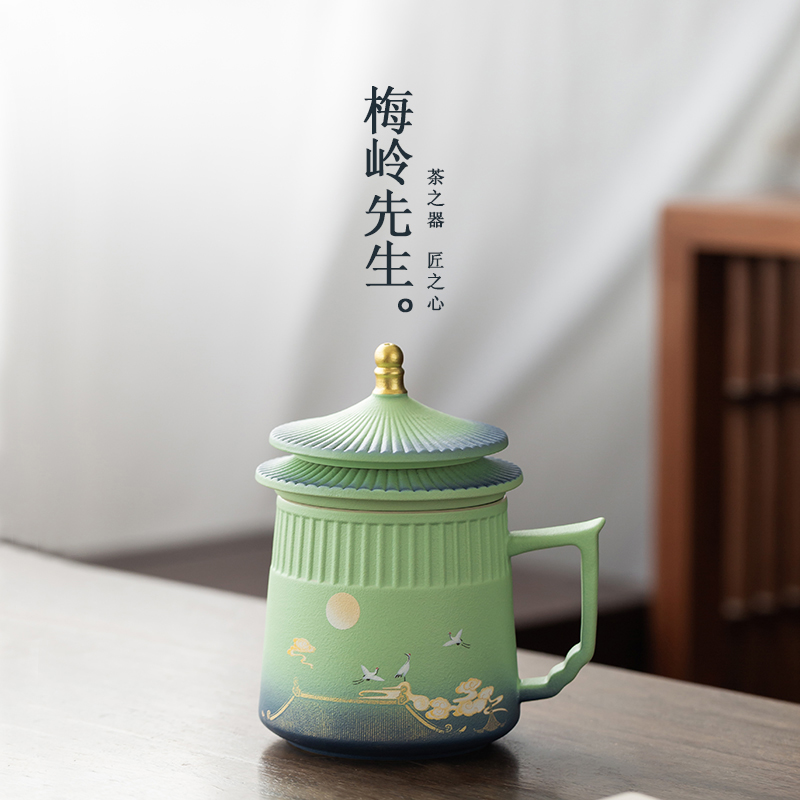梅岭先生陶瓷故宫大众仙鹤马克杯图片
