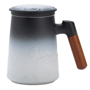 山峦陶瓷马克杯茶杯带盖女生高颜值创意水杯情侣杯咖啡杯礼盒定制