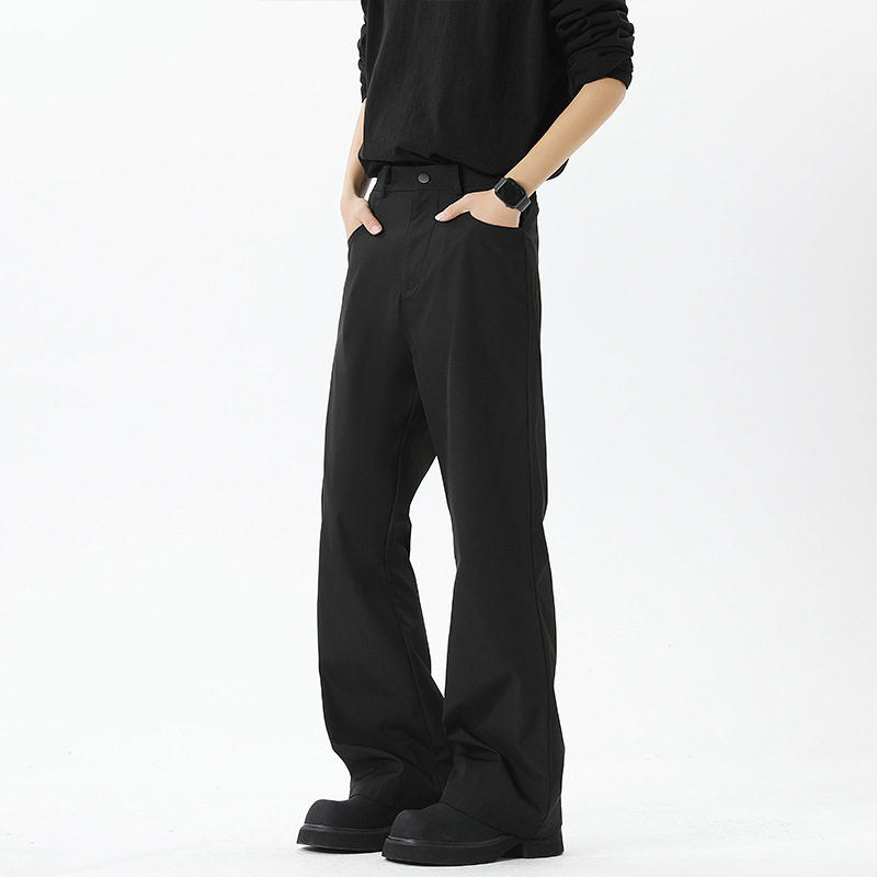 cleanfit弯刀微喇西裤男款春秋季垂感黑色显瘦裤子高级感休闲直筒