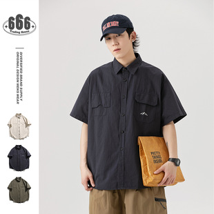 专柜特价 男士 Orderliness美式 衬衫 宽松潮流 潮牌复古日系工装