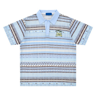 美式 Cleanfit·猛男衣品男装 复古渐变条纹镂空POLO衫 冲量3天