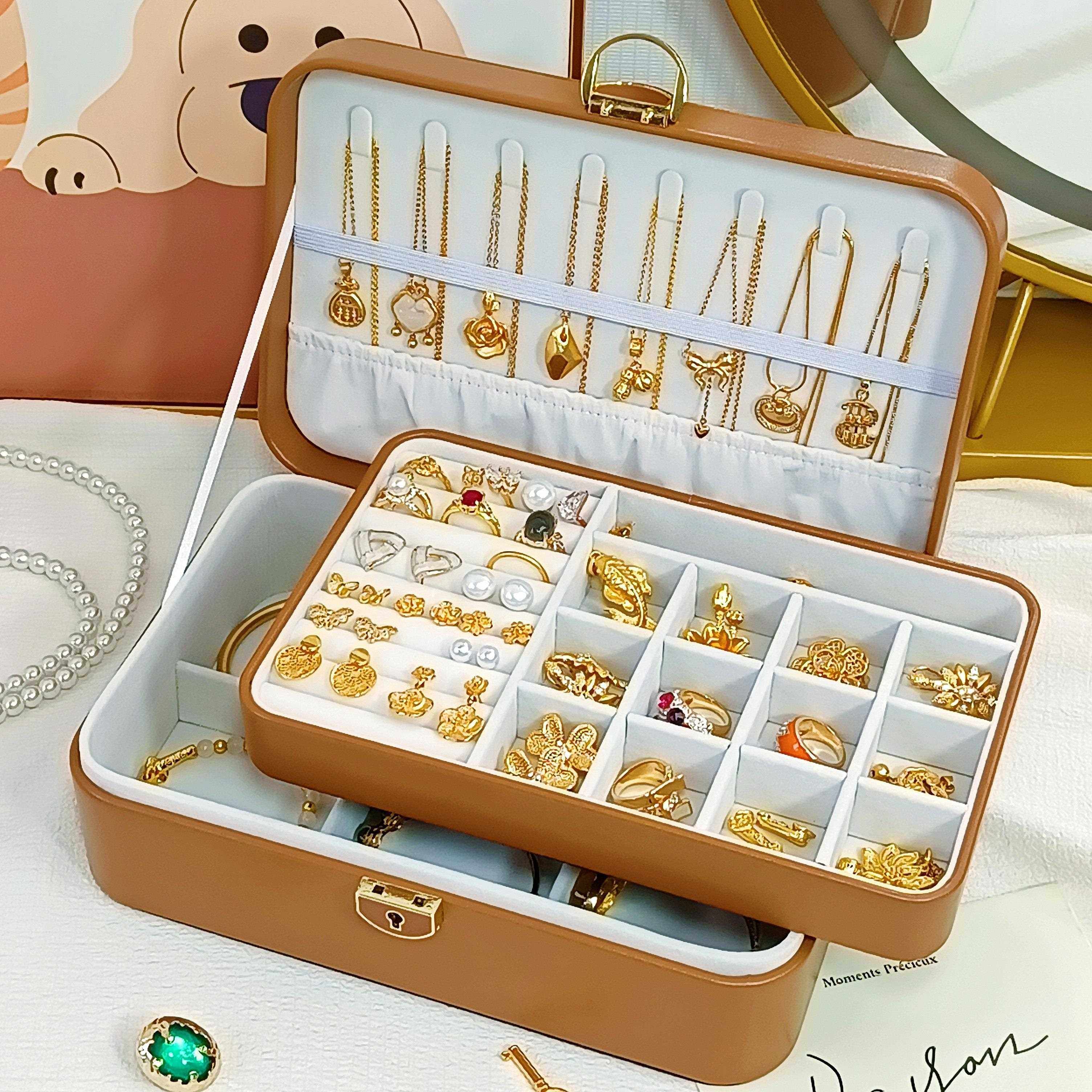 黄金专用首饰收纳盒高档密码带锁项链手镯手链精致手饰品盒防氧化