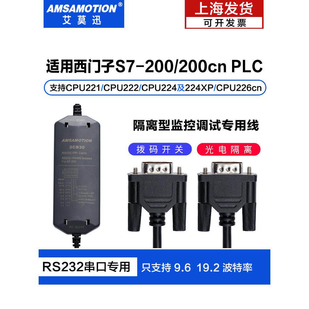 PC-PPI+适用西门子S7-200 plc编程电缆下载线6ES7 901-3CB30-0XA0
