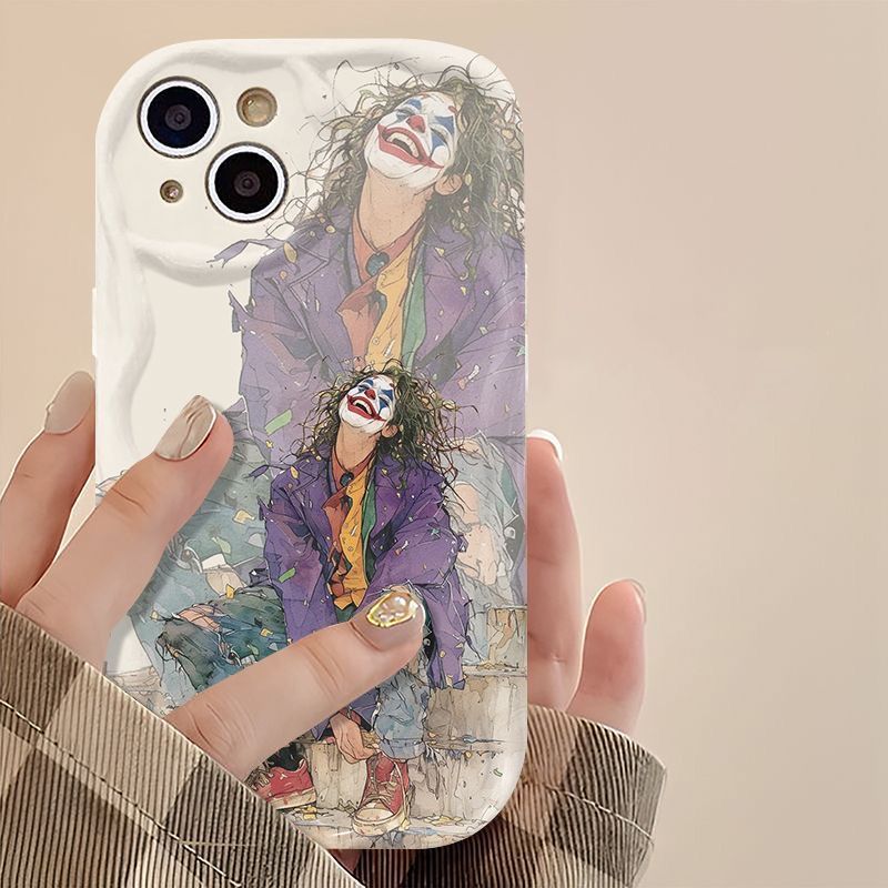 笑脸小丑适用苹果15pro手机壳iPhone13/11/14/12promax创意7/8plus时尚xr日韩xsmax个性se3卡通6splus潮款xs