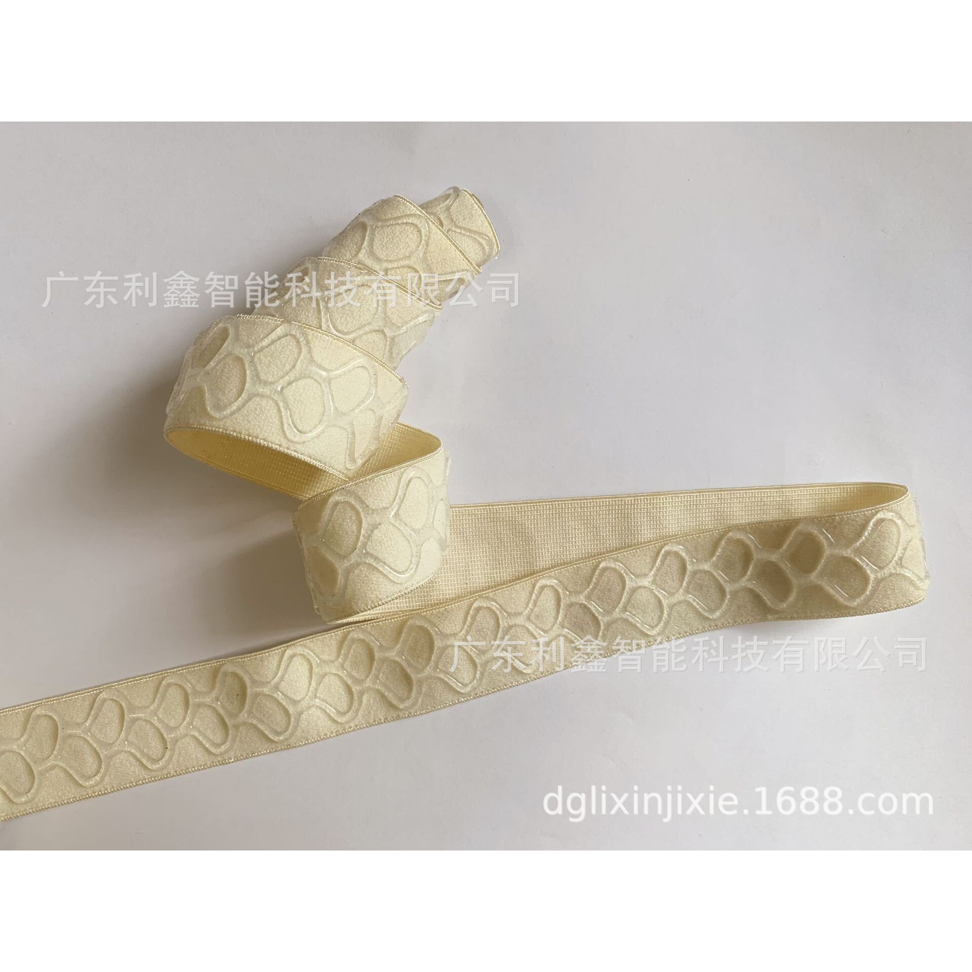 硅胶防滑松紧带滴胶生产加工波浪防滑松紧带印字母及圆点