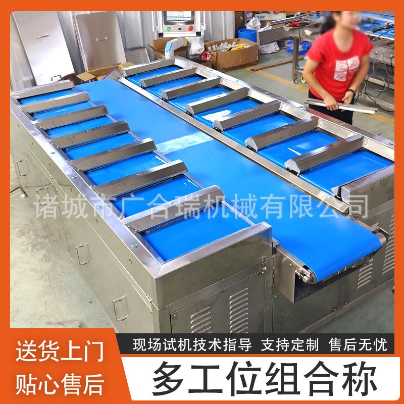 全自动生蚝多工位组合秤 榴莲水果重量分选机 海参鱼片配重组合称
