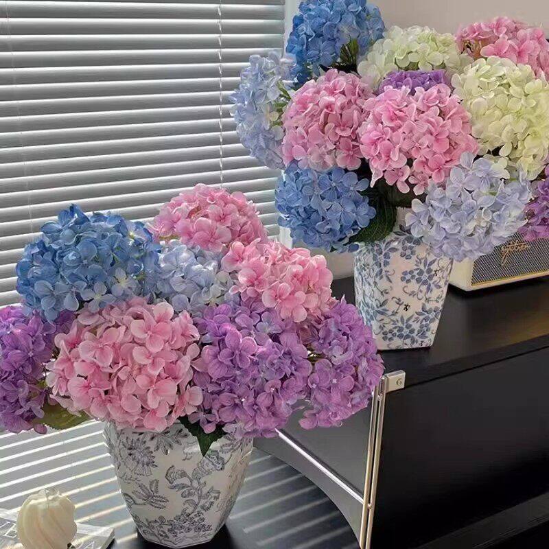 高档单枝大绣球仿真花客厅假花装饰摆件餐桌花电视柜插花道具摆设