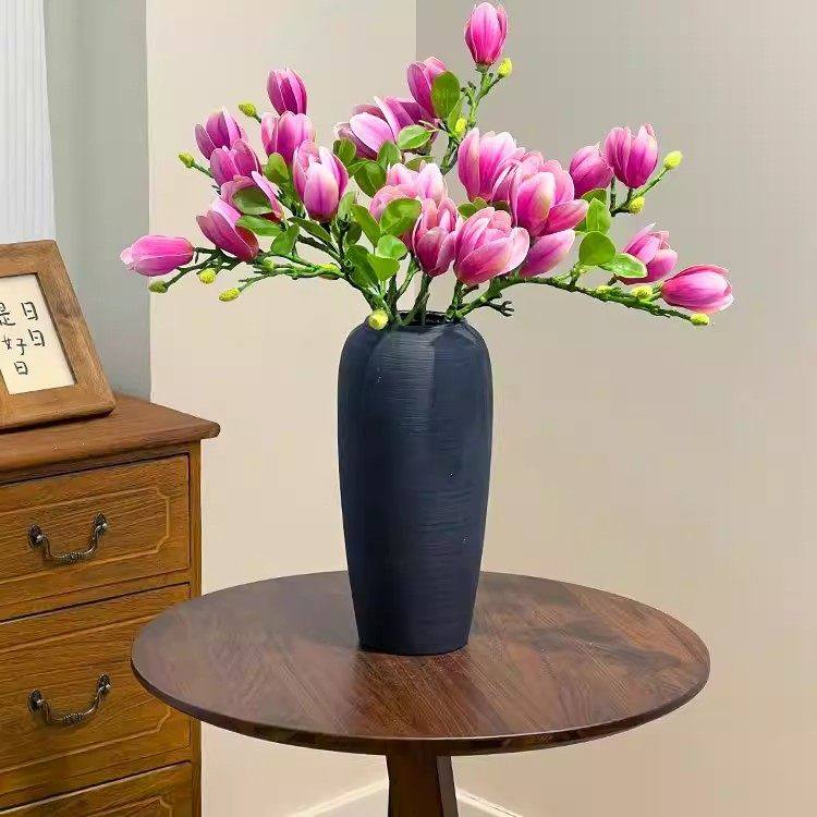 高档轻奢中式含苞玉兰真花假花客厅餐桌玄关电视柜插花装饰摆件,家居饰品,仿真花/假花,淘宝优惠券,粉丝福利购,淘宝优惠卷