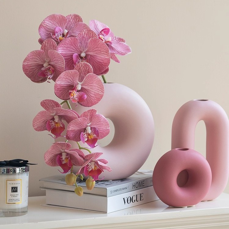 蝴蝶兰仿真花高级感逼真假花花束摆件客厅插花干花花艺装饰花摆设