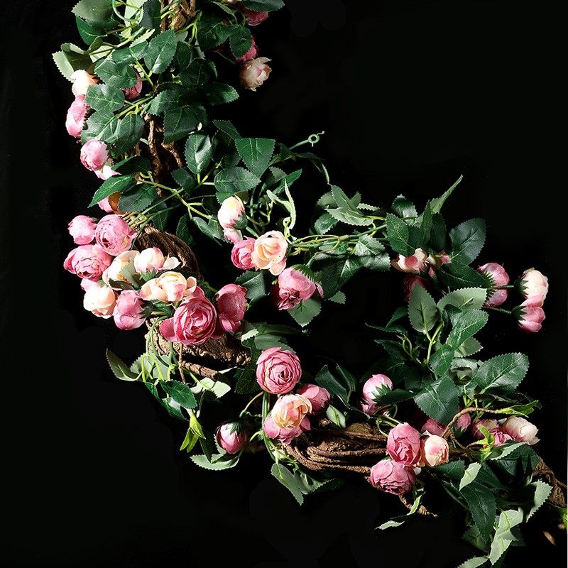 家居挂饰房间饭店墙上屋顶挂件吊顶室内绿植创意树花藤绿叶装饰品