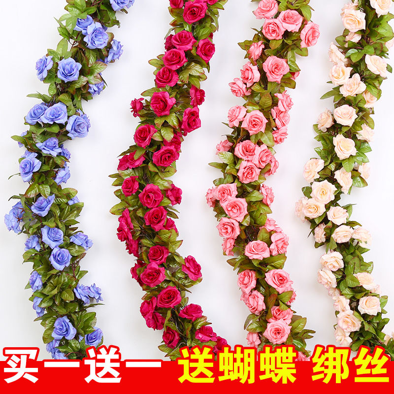 假花花藤空调管室内装饰