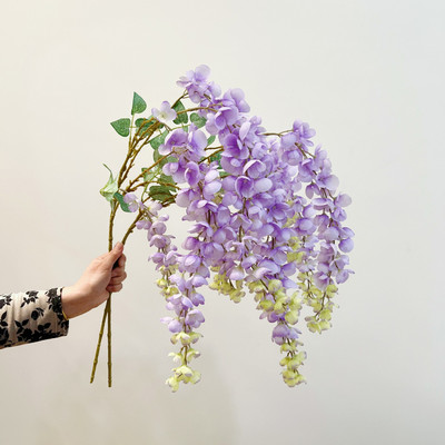 仿真阿勃勒紫藤花串假花绢花垂吊花藤拍照藤蔓婚庆装饰花婚礼布置