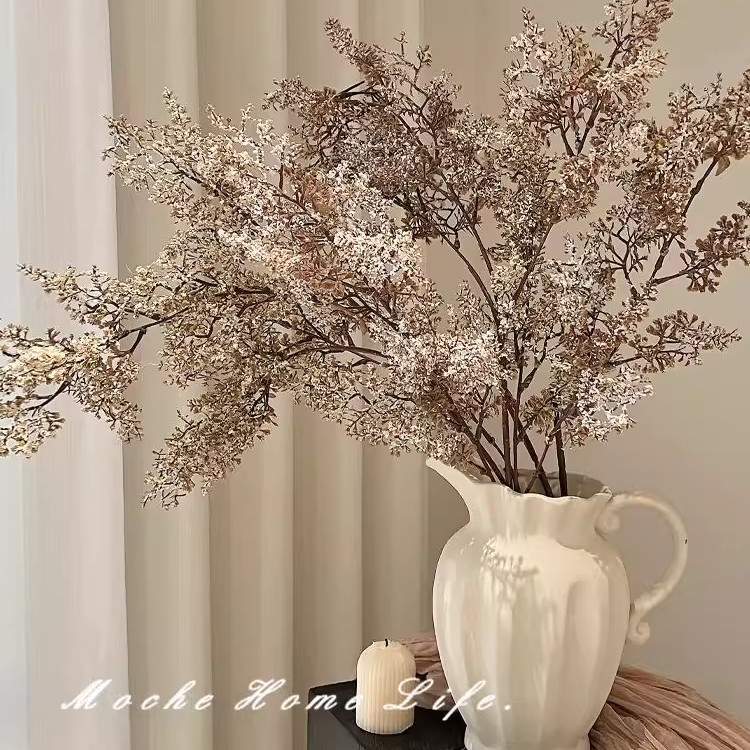 雾凇仿真花油画枯枝假花高级感绿植摆件室内客厅餐桌插花装饰花图片