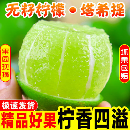 泰国无籽柠檬5斤薄皮一级小青柠海南塔希提奶茶店绿皮香水果整箱9