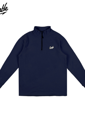 SLAMBLE秋冬新款运动跑步摇粒绒立领套头衫男拉链热身服训练上衣