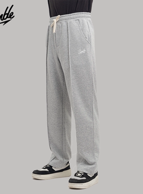 SLAMBLE男士运动长裤篮球训练休闲宽松切割条直筒美式卫裤秋季新
