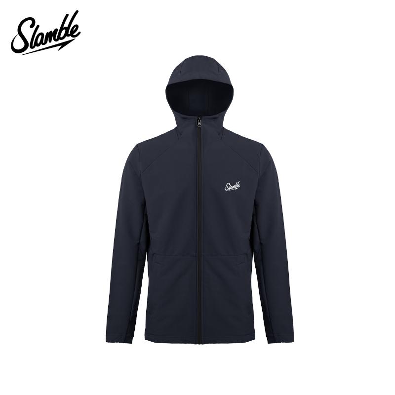 SLAMBLE秋冬新款加绒运动休闲连帽开衫外套男女宽松百搭夹克上衣
