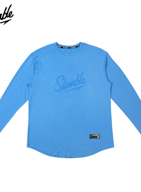 SLAMBLE秋季新款字母印花运动长袖t恤男速干训练投篮服上衣