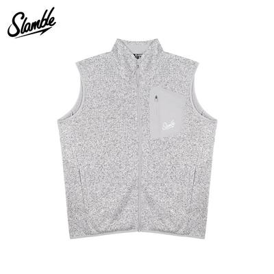 SLAMBLE春季新款立领马甲男女休闲运动户外保暖拉绒内里上衣