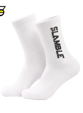 SLAMBLE健身运动中筒休闲训练袜子男女糖果色篮球长袜大码潮流