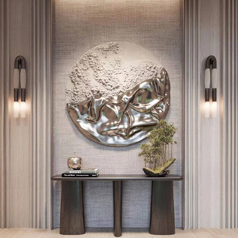 客厅挂画现代简约时尚大气高档设计师装饰画3D立体轻奢餐桌边装置