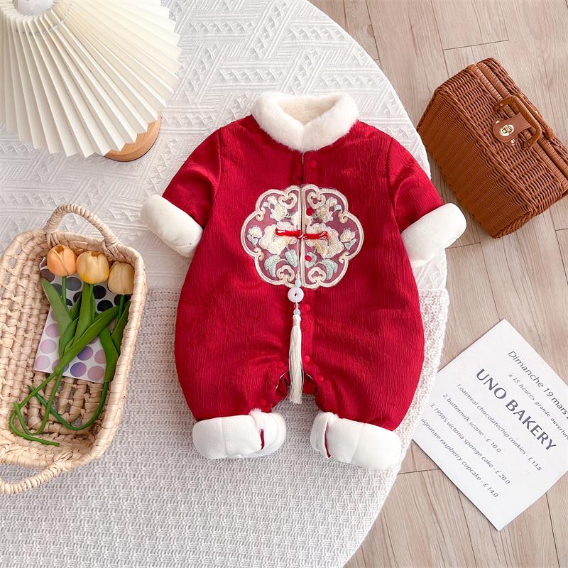 婴儿秋冬衣服宝宝周岁礼服