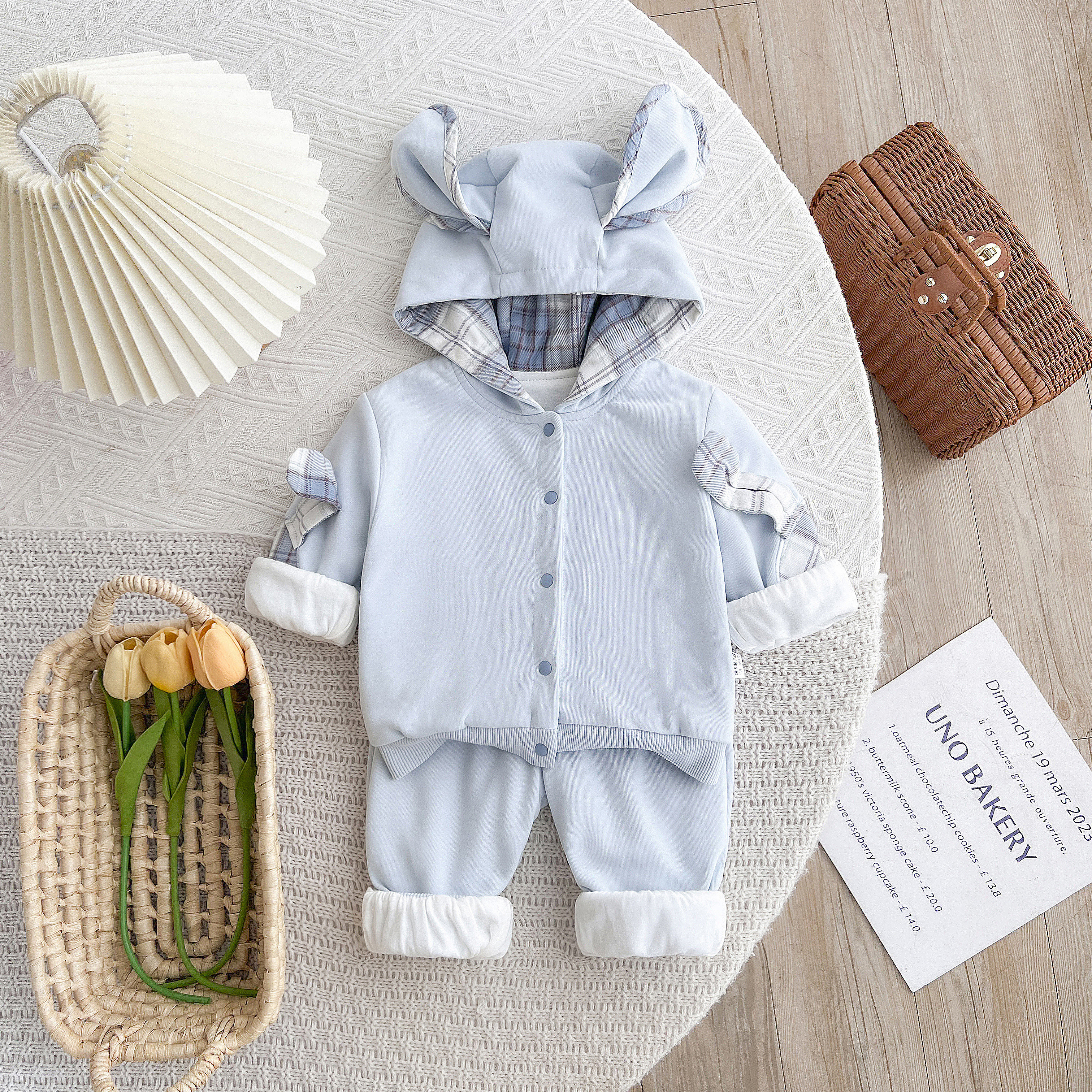 儿童套装秋装新款男女宝宝连帽长袖外套卫衣卫裤婴幼儿分体两件套