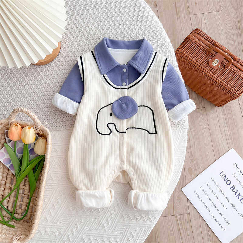 一岁男宝宝衣服婴儿秋季连体衣婴幼儿哈衣新生婴儿儿衣服满月百天
