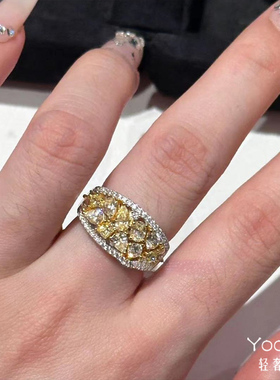 Yooper纯银橘子气泡微镶女戒指S925轻奢高碳钻排钻轻奢中古2025