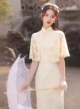 司藤同款连衣裙改良版蚀骨旗袍秋季年轻款少女复古名媛气质民国风