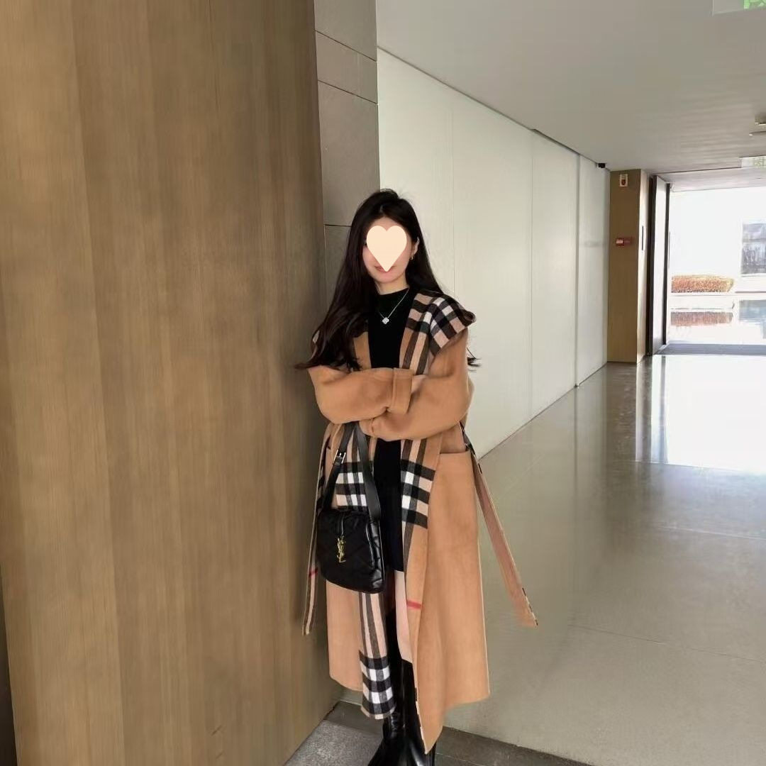 感连帽大衣女2026新款秋冬季新款韩版宽松双面羊绒短款毛呢外套