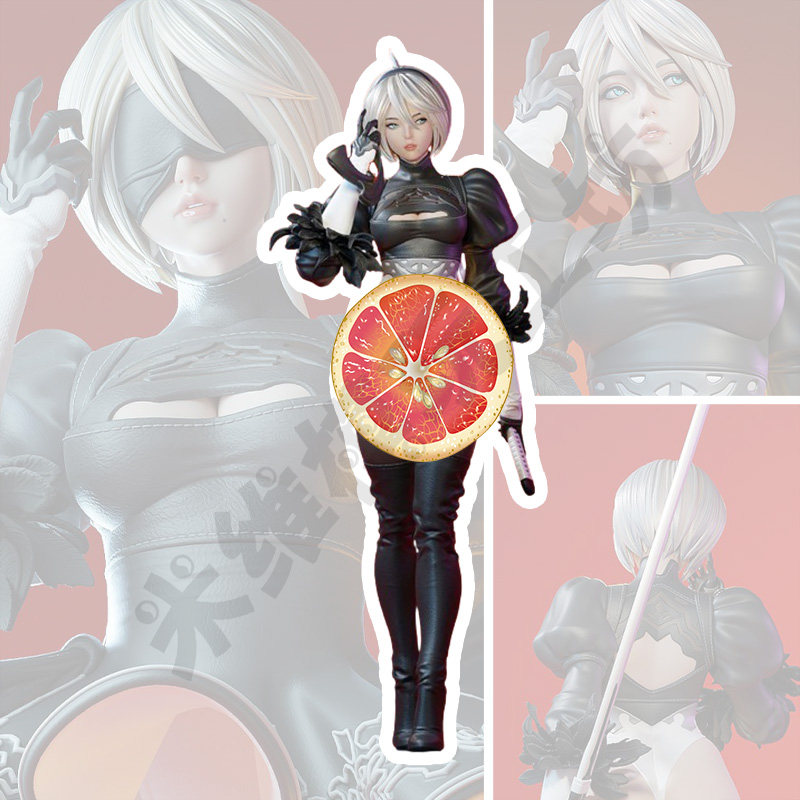尤尔哈2B尼尔机械纪元站姿美少女GK手办3D打印[未上色白模]