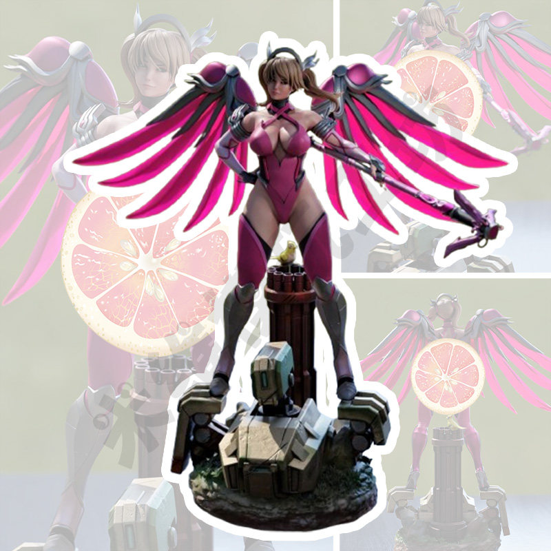 天使守望先锋高精度GK手办3D打印[未上色白模]