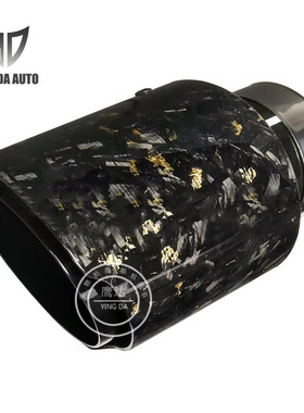 跨境新款黄色缎纹碳纤维尾喉汽车改装天蝎AK尾喉锈钢排气管通用