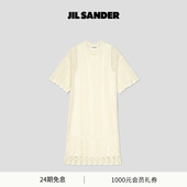 早春新品 JIL SANDER新品 女士棉质短袖 镂空针织连衣裙