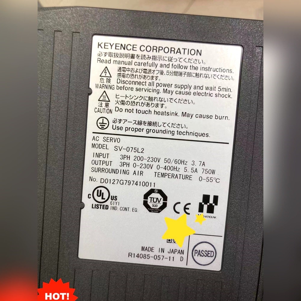 基恩士AC伺服驱动器SV-075L2现货! 议价