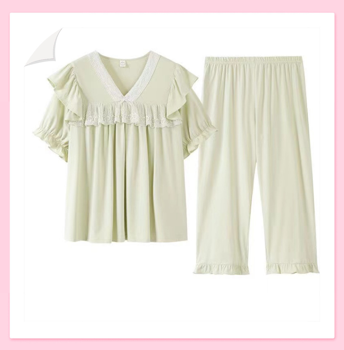 睡衣女夏季纯棉短袖七分裤女款夏天全棉薄款高级感法式夏款家居服,女士内衣/男士内衣/家居服,睡衣/家居服套装,淘宝优惠券,粉丝福利购,淘宝优惠卷