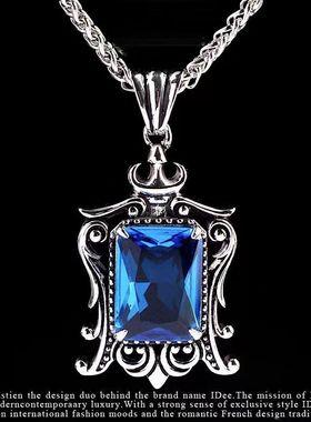 压铸方钻 个性皇冠 皇族纹章吊坠 项链饰品