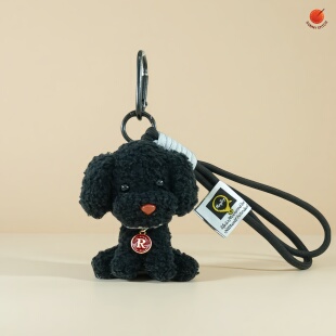 Sunny 黑色泰迪小狗毛绒包包挂件钥匙扣挂饰萌宠玩偶礼物 Stitch