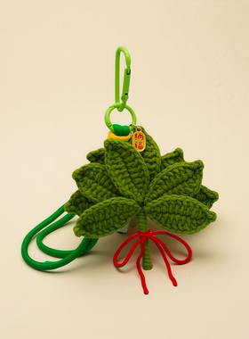 Sunny Stitch深绿色柚子叶挂件成品包包钥匙扣挂件柚子叶挂饰