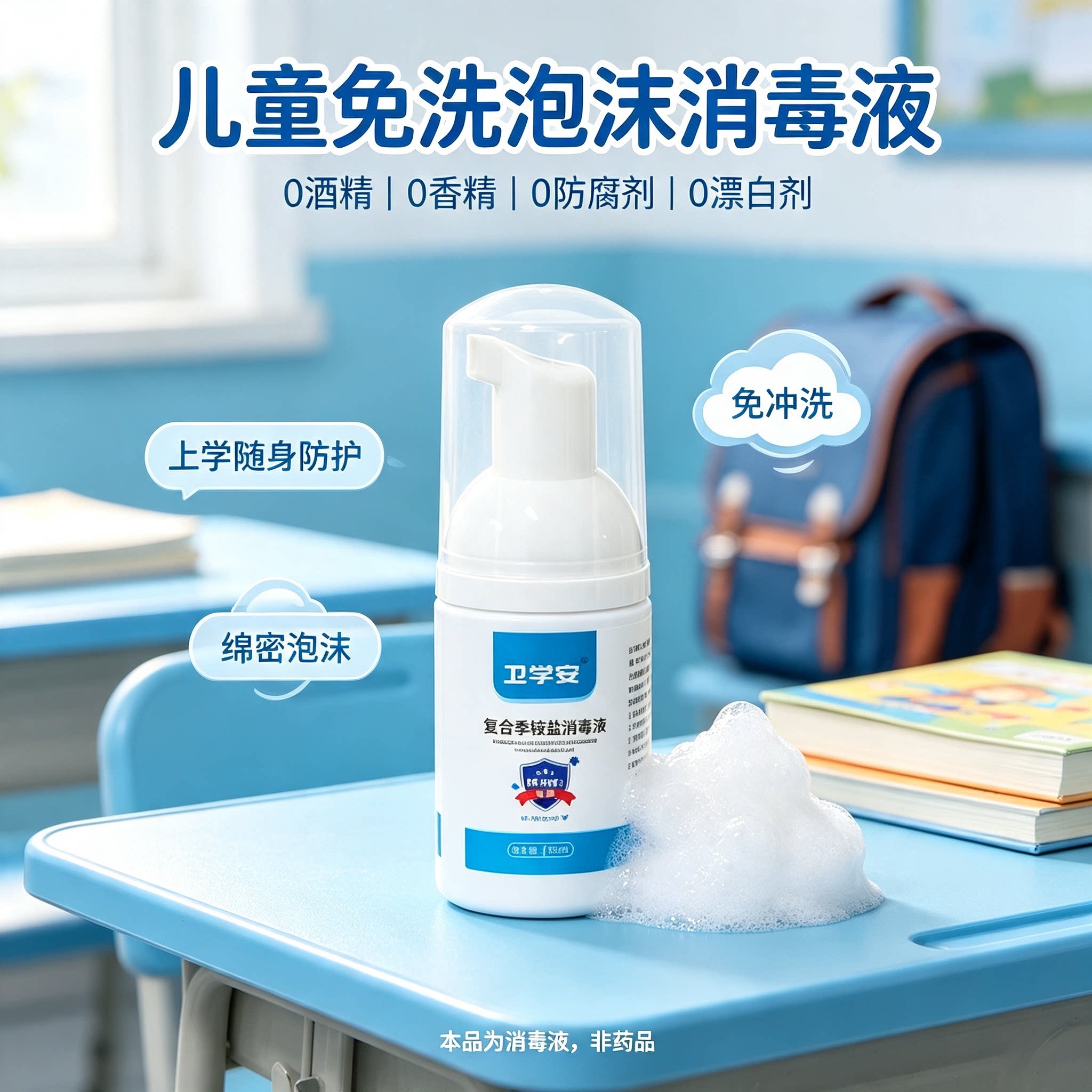 卫学安复合季铵盐儿童免洗手液