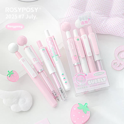 RosyPosy柔设草莓球BUBBLY短短笔