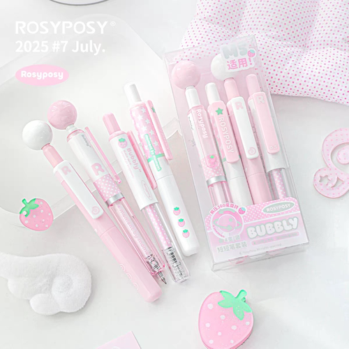 RosyPosy柔设草莓球BUBBLY短短笔