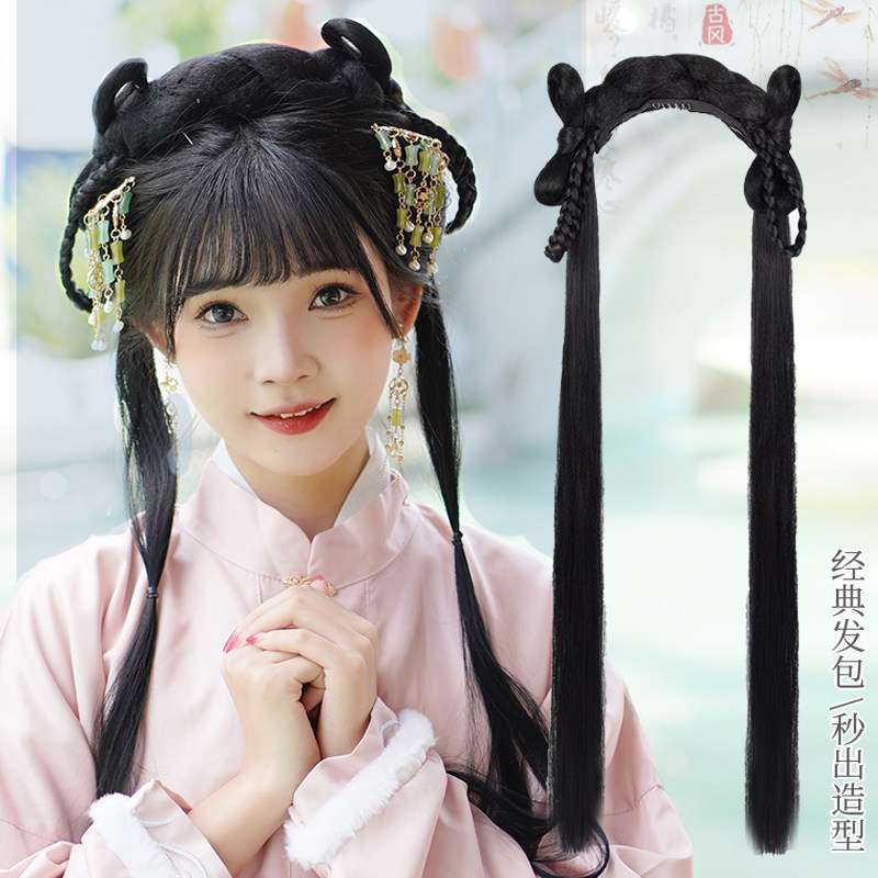 古装汉服假发包一体式懒人发箍