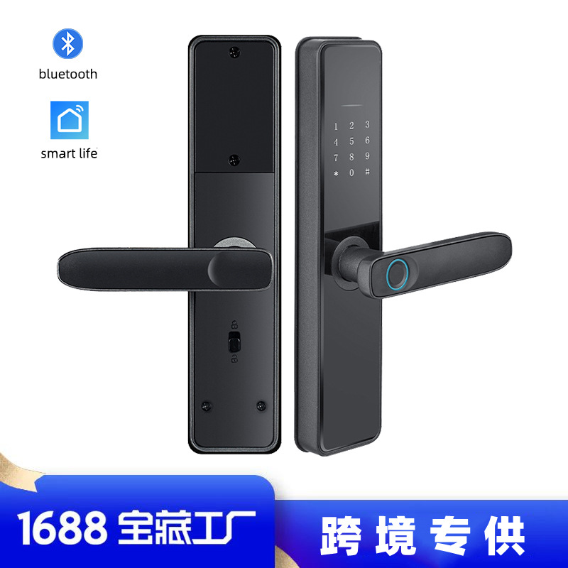 指纹锁厂家家用木门公寓民宿酒店智能门锁中英切换智能锁厂家