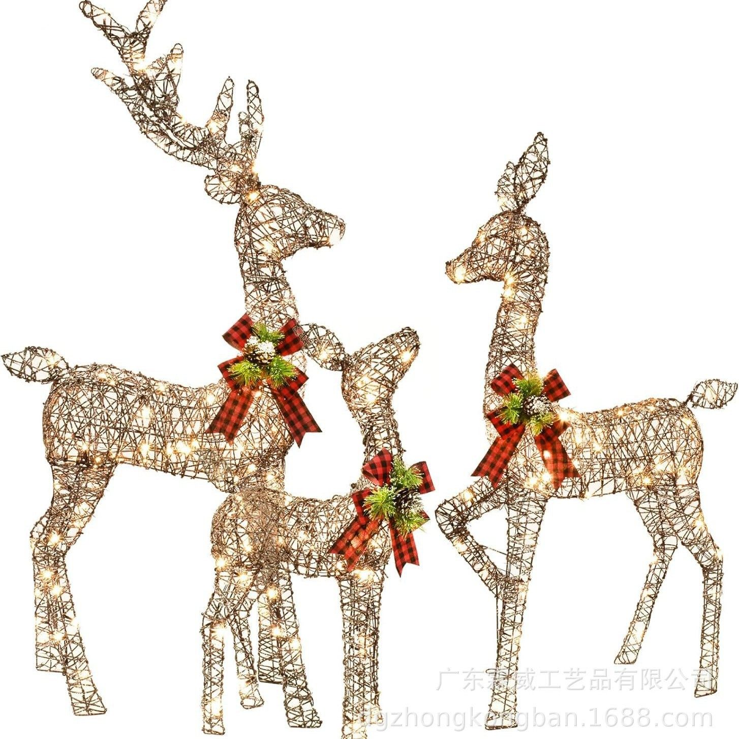 跨境爆款圣诞节新款金色麋鹿庭院室外室内圣诞节装饰圣诞氛围摆件